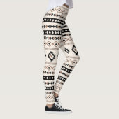 Aztec Brown Black Cream Mixed Motifs Muster Leggings (Rechts)
