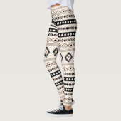 Aztec Brown Black Cream Mixed Motifs Muster Leggings (Links)