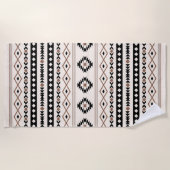 Aztec Brown Black Cream Mixed Motifs Muster Strandtuch (Vorderseite)