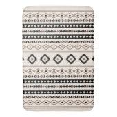 Aztec Brown Black Cream Mixed Motifs Pattern Beach Badematte (Vorderseite Vertikal)