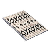 Aztec Brown Black Cream Mixed Motifs Pattern Beach Notizblock (Rechte Seite)