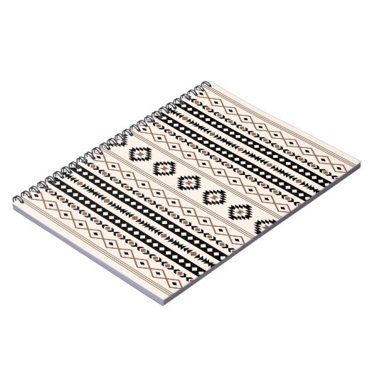 Aztec Brown Black Cream Mixed Motifs Pattern Beach Notizblock (Linke Seite)