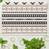 Aztec Brown Black Cream Mixed Motifs V Muster Geschirrtuch (Gefaltet)