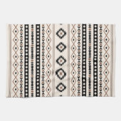 Aztec Brown Black Cream Mixed Motifs V Muster Geschirrtuch (Horizontal)