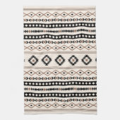 Aztec Brown Black Cream Mixed Motifs V Muster Geschirrtuch (Vertikal)