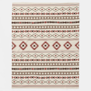 Aztec Browns Rust Cream Mixed Motifs-Muster Fleecedecke