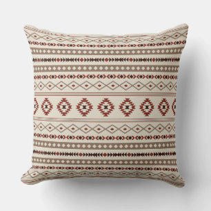 Aztec Browns Rust Cream Mixed Motifs-Muster Kissen