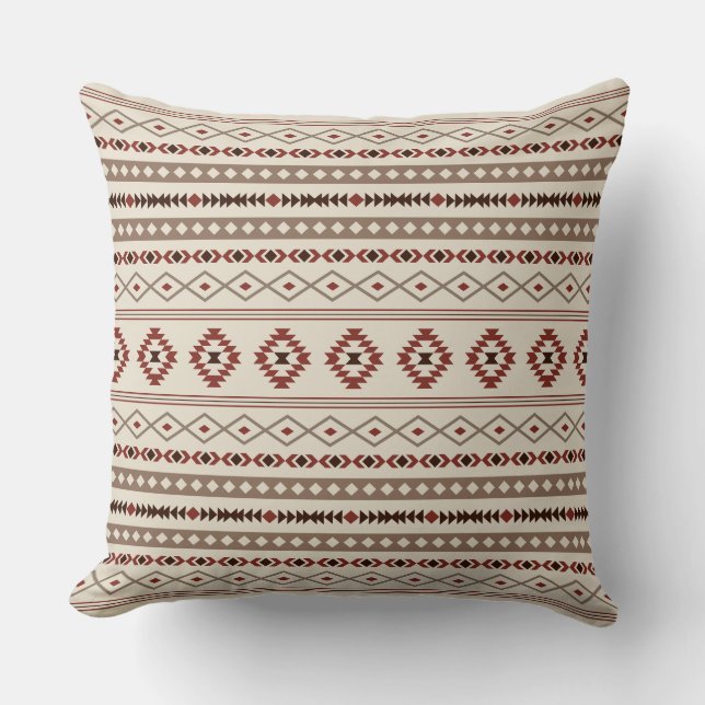Aztec Browns Rust Cream Mixed Motifs-Muster Kissen (Vorderseite)