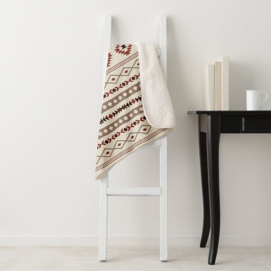 Aztec Browns Rust Cream Mixed Motifs-Muster Sherpadecke (Beispiel)