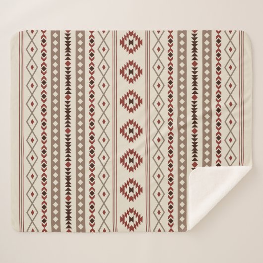 Aztec Browns Rust Cream Mixed Motifs-Muster Sherpadecke (Vorderseite (Horizontal))