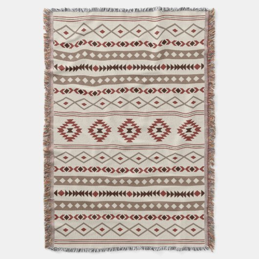 Aztec Browns Rust Cream Mixed Motifs V Muster Decke (Vorderseite Vertikal)