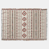 Aztec Browns Rust Cream Mixed Motifs V Muster Decke (Vorderseite)
