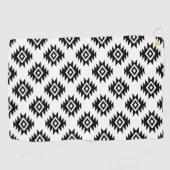 Aztec BW-Symbol auf weißem Muster Golfhandtuch (Horizontal)