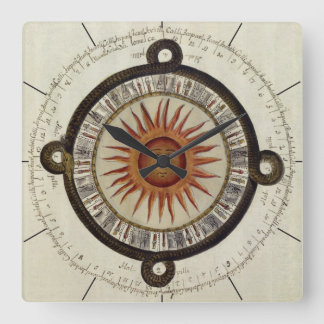 AZTEC CALENDAR | alte mexikanische Chronologie Quadratische Wanduhr