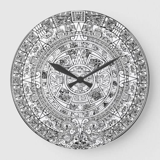 Aztec Calendar Clock Große Wanduhr (Vorderseite)