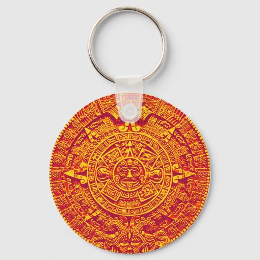 Aztec Calendar - gold Schlüsselanhänger (Vorderseite)