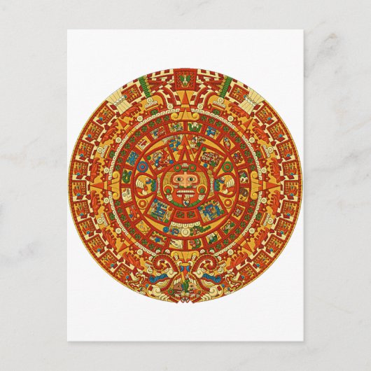 Aztec Calendar Stone oder Sun Stone von Mexiko. Postkarte (Vorderseite)