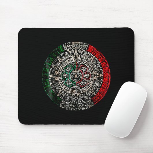 Aztec Calendar Sun Stone Mexican Art Carving Maya Mousepad (Mit Mouse)