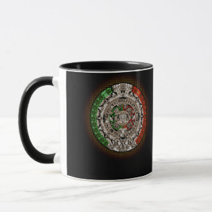 Aztec Calendar Sun Stone Mexican Art Carving Tasse
