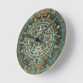 Aztec Calendar Wall Clock Runde Wanduhr (Winkel)