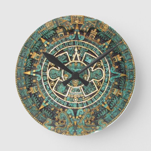 Aztec Calendar Wall Clock Runde Wanduhr (Vorderseite)