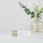 Aztec Colors - Chic Zickzack Zigzag Muster Mini Visitenkarte (Stehend Vorderseite)
