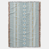 Aztec Cream Orange Blue Mixed Motif H Muster Decke (Vorderseite Vertikal)