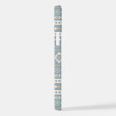 Aztec Cream Orange Blue Mixed Motif Muster iPhone Hülle (Rechte Seite)