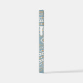 Aztec Cream Orange Blue Mixed Motif Muster iPhone Hülle (Rechte Seite)