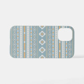 Aztec Cream Orange Blue Mixed Motif Muster iPhone Hülle (Rückseite (Horizontal))