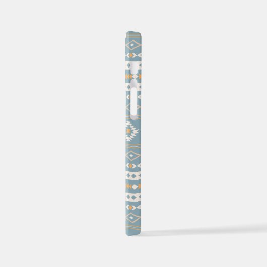 Aztec Cream Orange Blue Mixed Motif Muster iPhone Hülle (Linke Seite)
