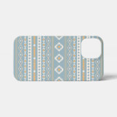 Aztec Cream Orange Blue Mixed Motif Muster iPhone Hülle (Rückseite (Horizontal))