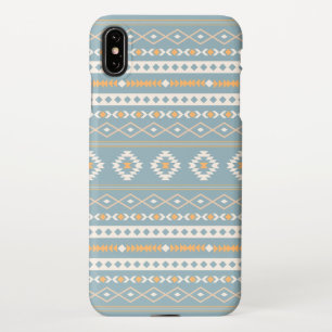 Aztec Cream Orange Blue Mixed Motif Muster iPhone Hülle