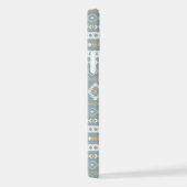 Aztec Cream Orange Blue Mixed Motif Muster iPhone Hülle (Rechte Seite)