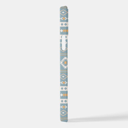 Aztec Cream Orange Blue Mixed Motif Muster iPhone Hülle (Rechte Seite)