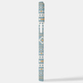 Aztec Cream Orange Blue Mixed Motif Muster iPhone Hülle (Rechte Seite)