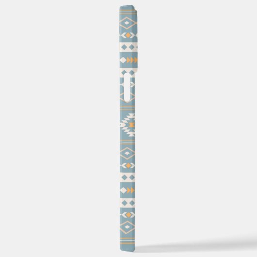 Aztec Cream Orange Blue Mixed Motif Muster iPhone Hülle (Rechte Seite)