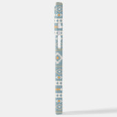 Aztec Cream Orange Blue Mixed Motif Muster iPhone Hülle (Linke Seite)