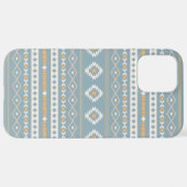 Aztec Cream Orange Blue Mixed Motif Muster iPhone Hülle (Hinten horizontal)