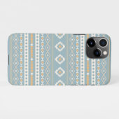 Aztec Cream Orange Blue Mixed Motif Muster iPhone Hülle (Rückseite (Horizontal))
