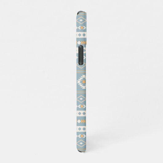Aztec Cream Orange Blue Mixed Motif Muster iPhone Hülle (Rechte Seite)