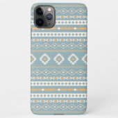 Aztec Cream Orange Blue Mixed Motif Muster iPhone Hülle (Rückseite)