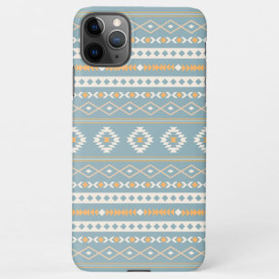 Aztec Cream Orange Blue Mixed Motif Muster iPhone 11Pro Max Hülle