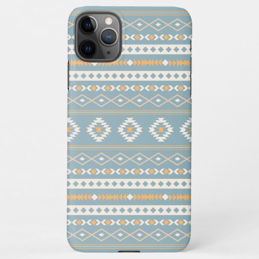 Aztec Cream Orange Blue Mixed Motif Muster iPhone Hülle (Rückseite)