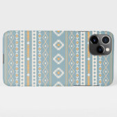 Aztec Cream Orange Blue Mixed Motif Muster iPhone Hülle (Rückseite (Horizontal))