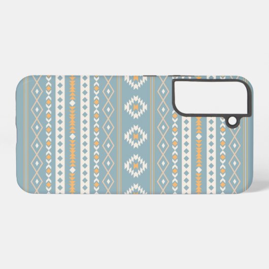 Aztec Cream Orange Blue Mixed Motif Muster Samsung Galaxy Hülle (Rückseite (Horizontal))
