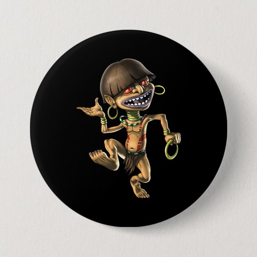 Aztec Creature Chaneque Button (Vorderseite)