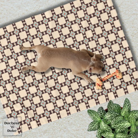 Aztec Cross Pattern Boho Southwest Design Pet  Fleecedecke