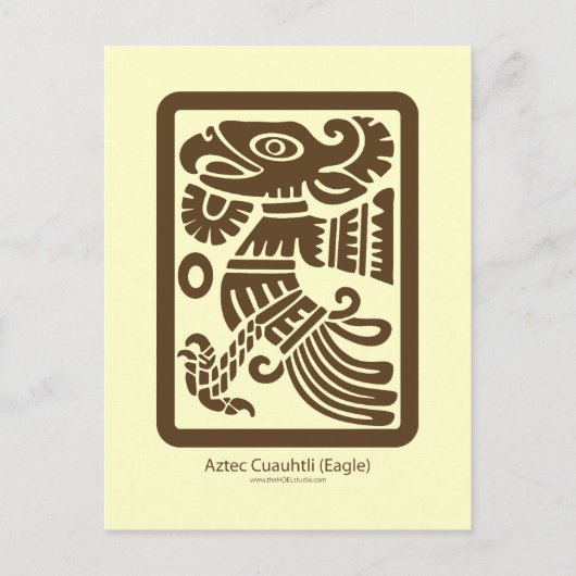 Aztec Cuauhtli - Adler (braun) Postkarte (Vorderseite)