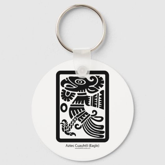 Aztec Cuauhtli - Adler (Schwarz) Schlüsselanhänger (Vorderseite)